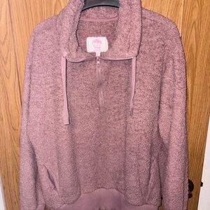 Plush Mauve Cowl Neck Sweater